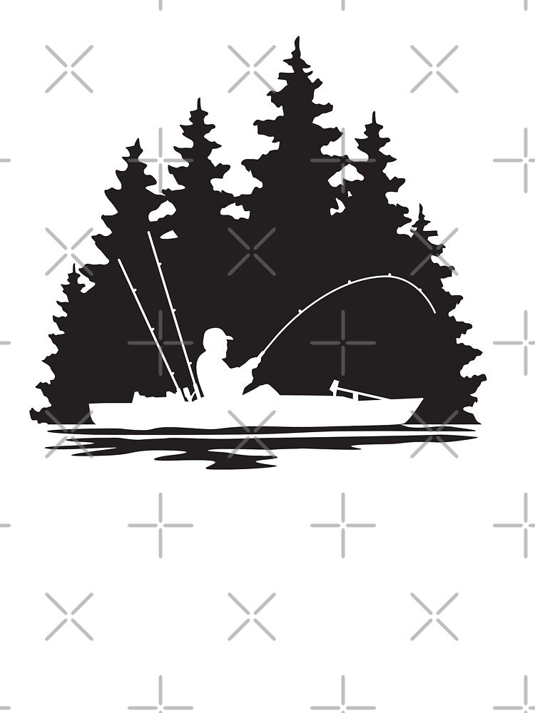 Kayak Fishing Rural Forest Silhouette Scene by Sam Morrison