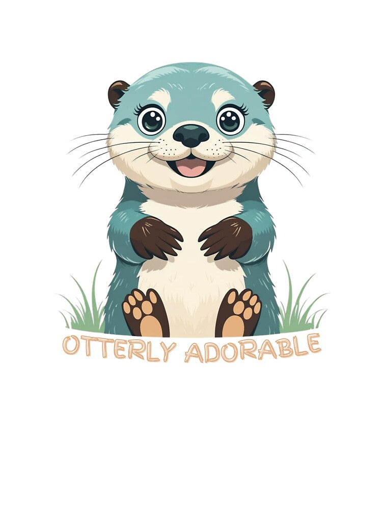 Otterly Adorable – Cute Otter Illustration | Kawaii Animal Art | Sweet Otter Lover Gift by WovennDesigns