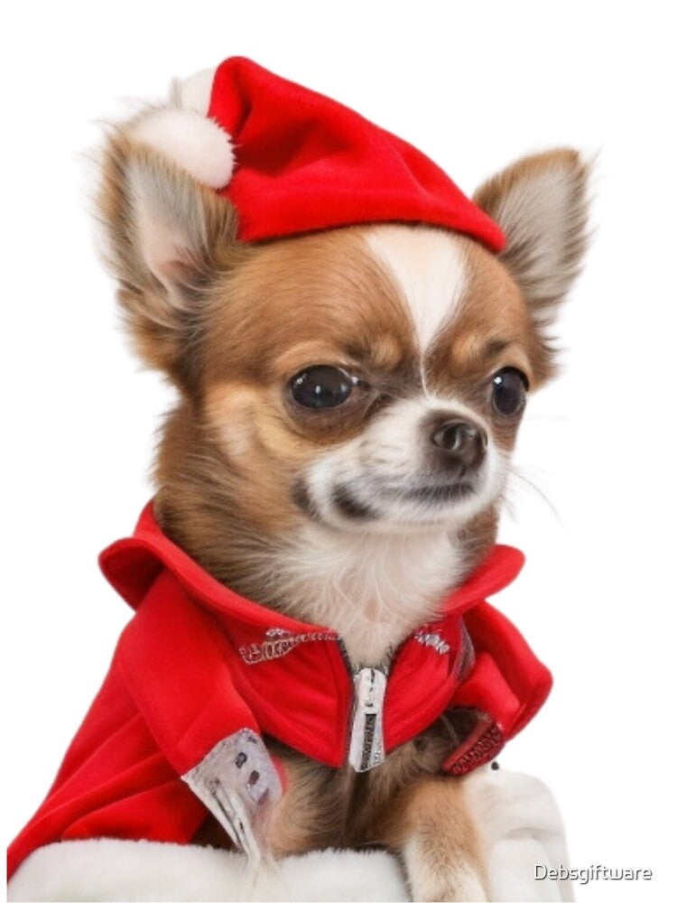 Cute Chihuahua Santa.  Merry Christmas by Debsgiftware