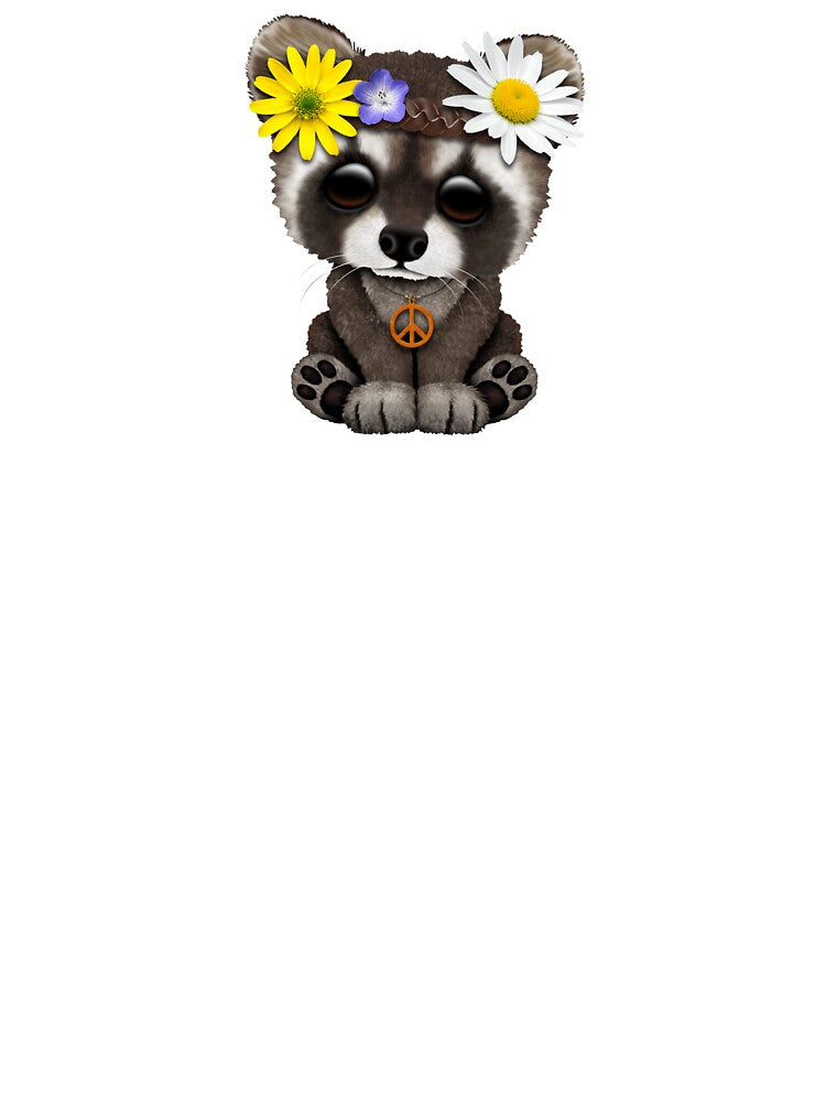 Cute Baby Raccoon Hippie by JeffBartels
