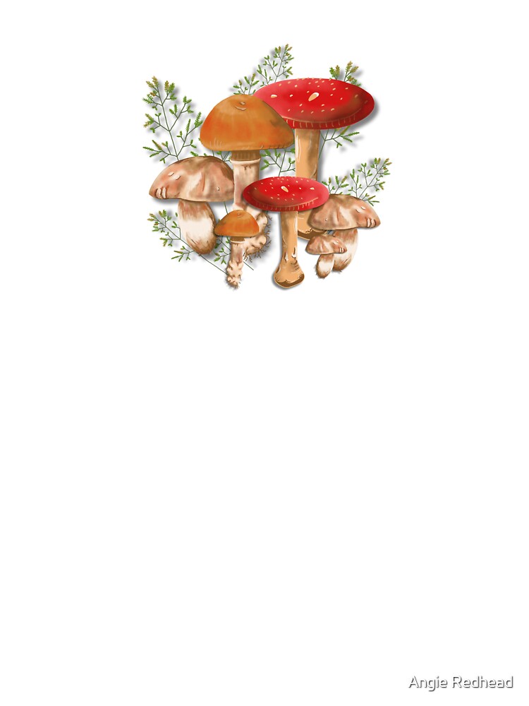 Woodland Mushrooms Foraging Motif Fungi Toadstools by Mossy Shed Prints