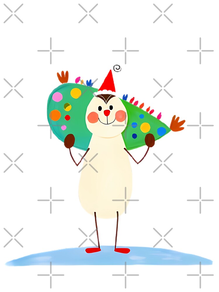 A fun snowman carrying a Christmas tree by kankan22