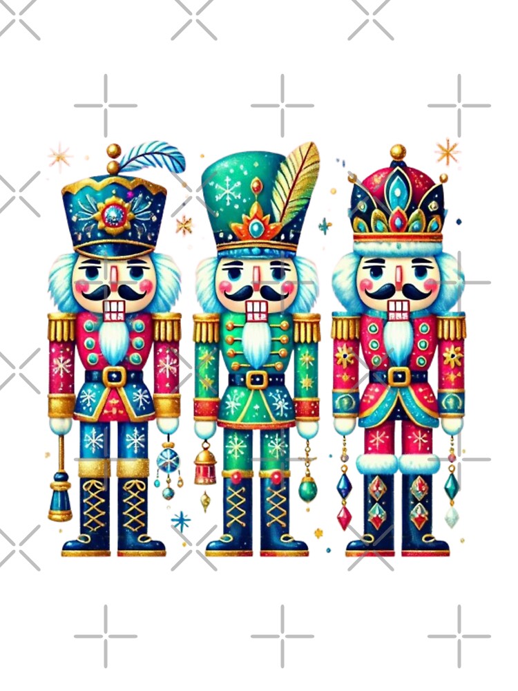 Colorful Nutcracker Trio - Festive Christmas Decor Design by GemBob Creations