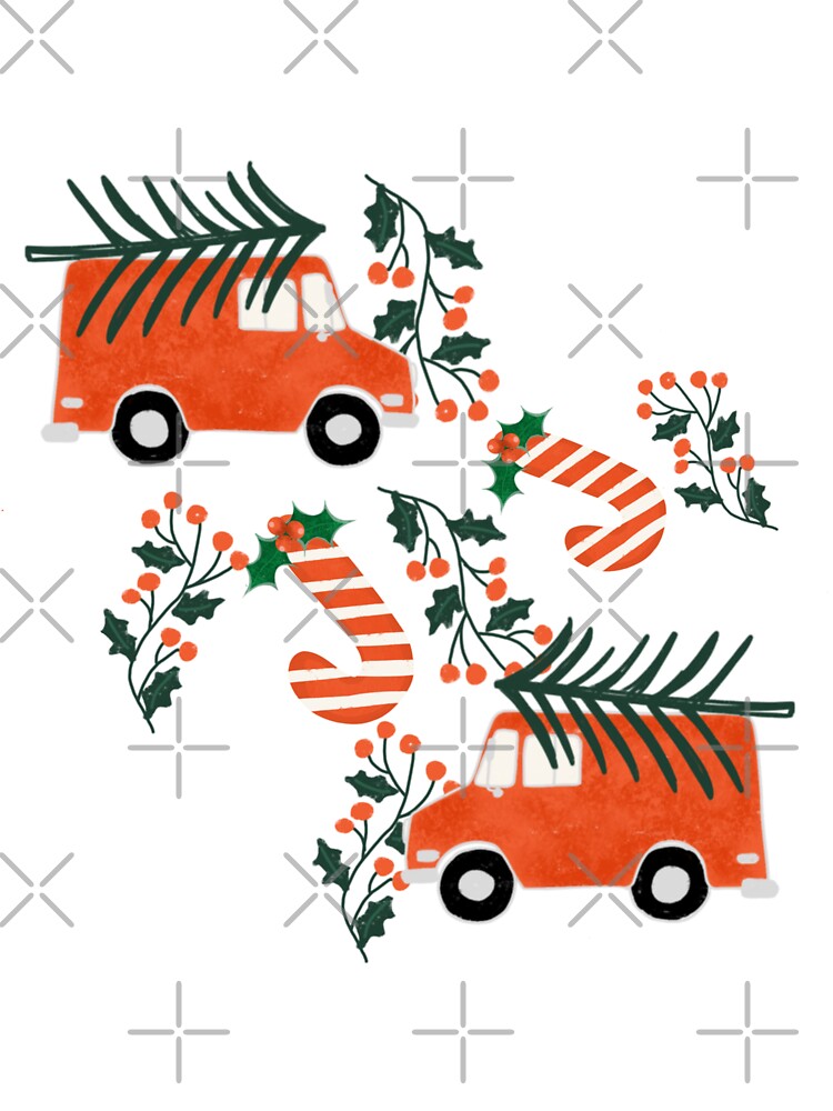 Cute Christmas Truck and Candy Cane by susycosta