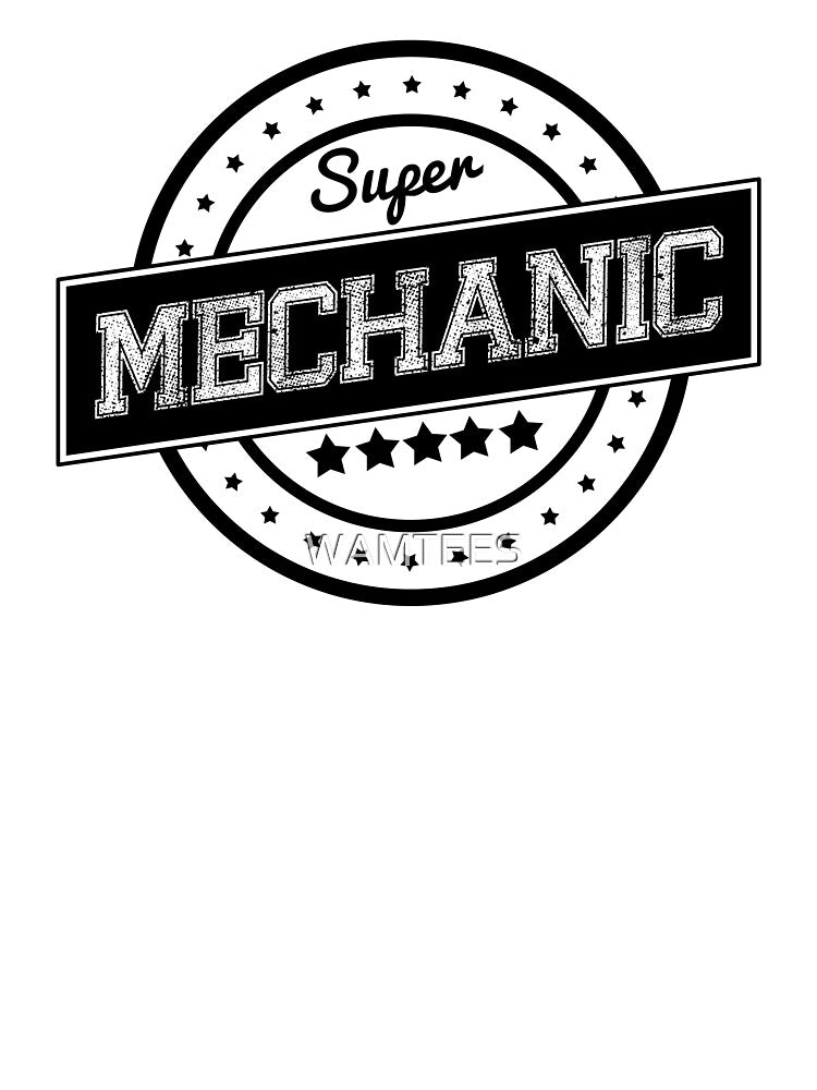 Super Mechanic Badge Stamp Vintage by WAMTEES