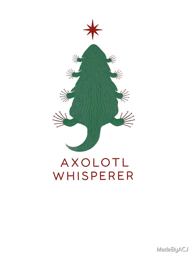 Minimalist Axolotl Christmas Tree – Nordic Holiday Creature Illustration by MadeByACJ