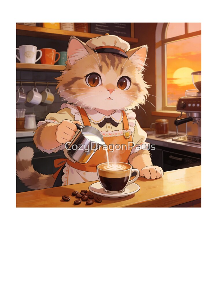 Barista Cat by CozyDragonPaws