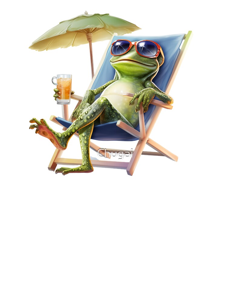 Cute frog chilling in a deck chair by Chugai