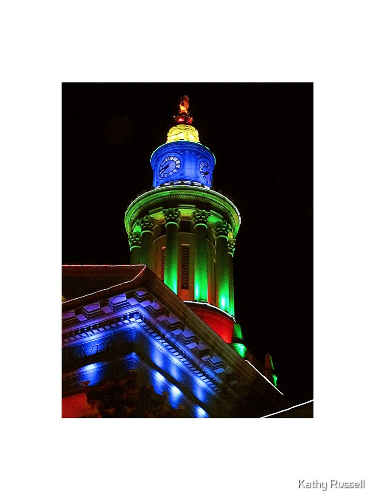 Clocktower of Denver Civic Center at Christmas by Kathy Russell