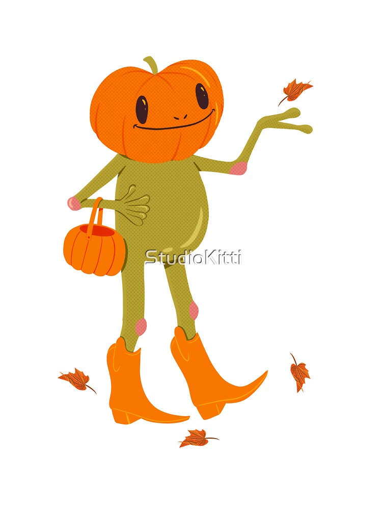 Cowboy Frog in Autumn | Pumpkin leaf by StudioKitti
