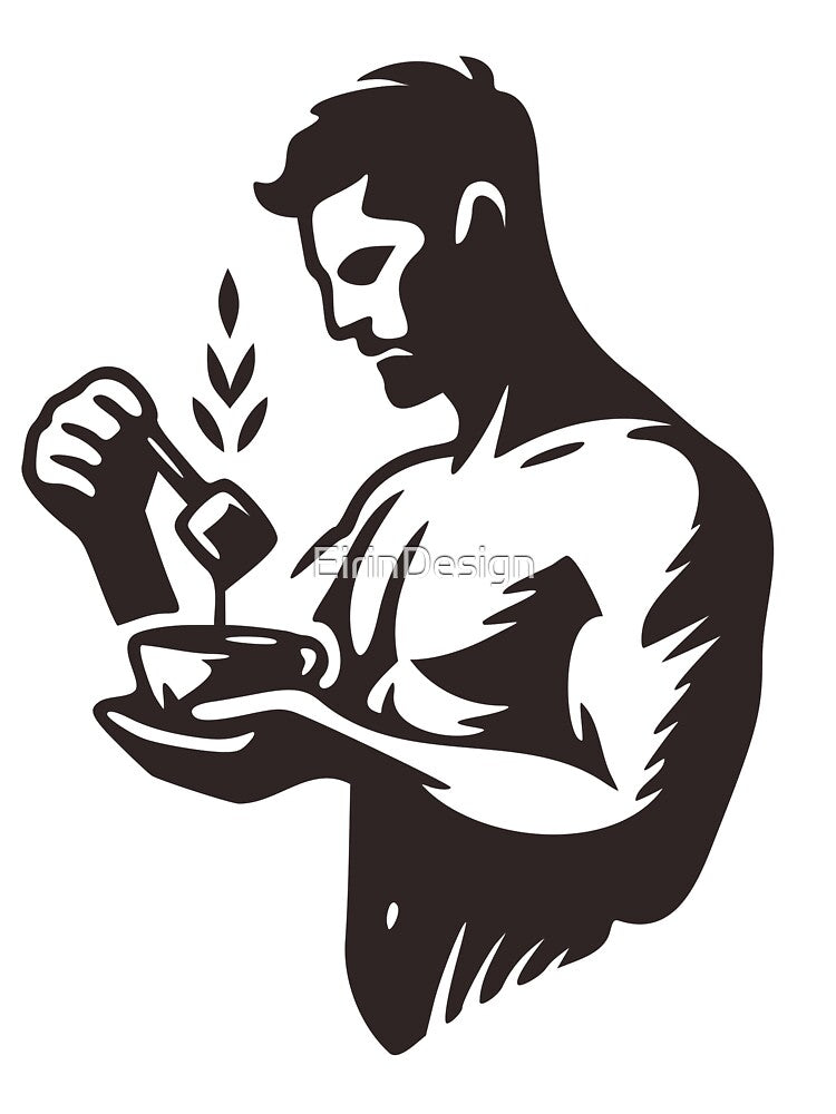 Handsome Barista Brewing Coffee by EirinDesign