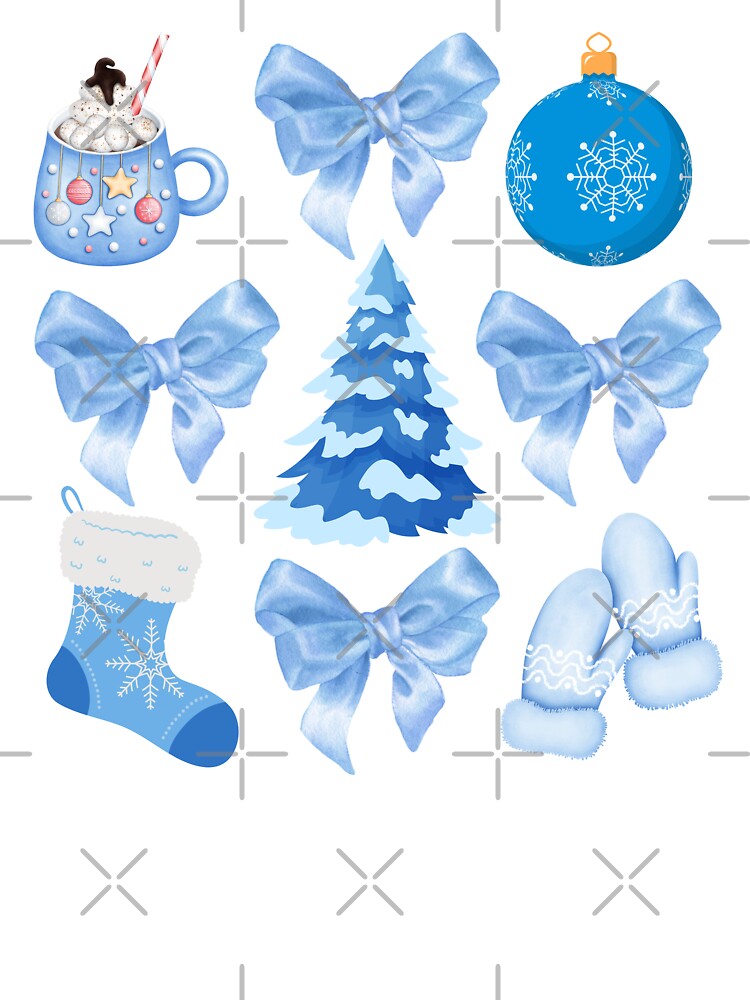 Blue hristmas bow and items by Lady-Frost