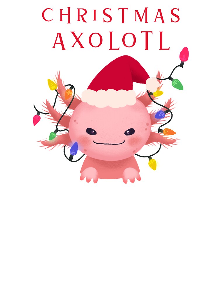 Smiling Christmas axolotl by Dvzshirts