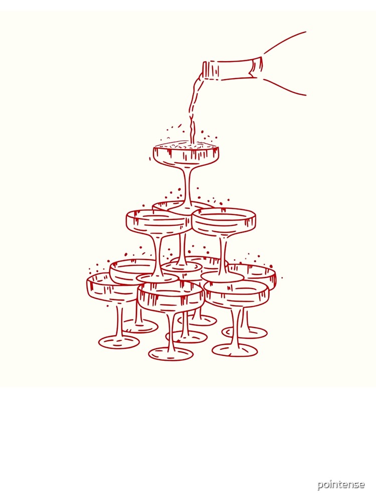 Champagne Tower Party Illustration by pointense