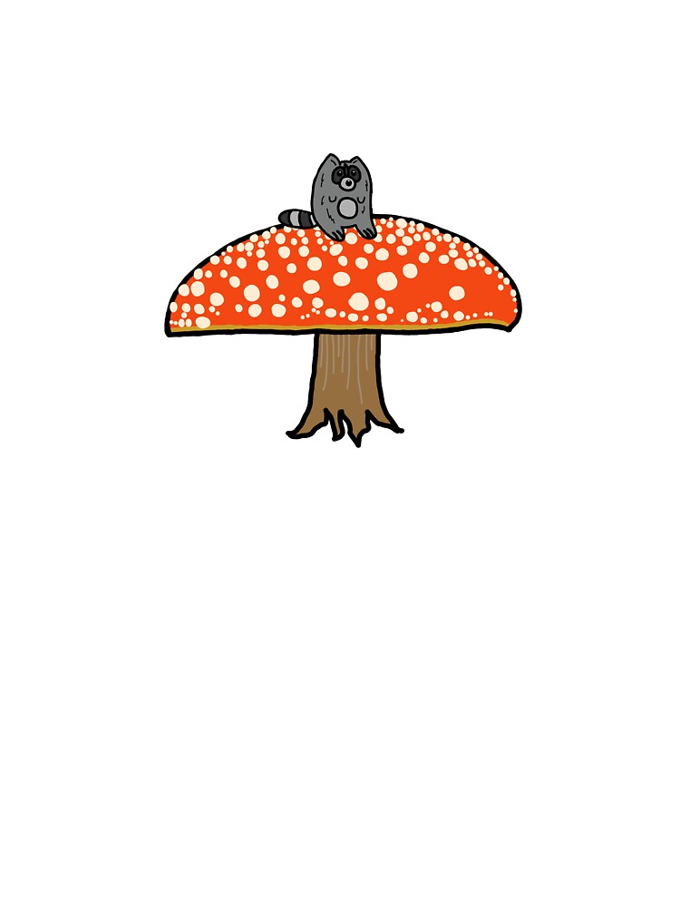 Rowan Raccoon on A Toadstool by rowanraccoonart