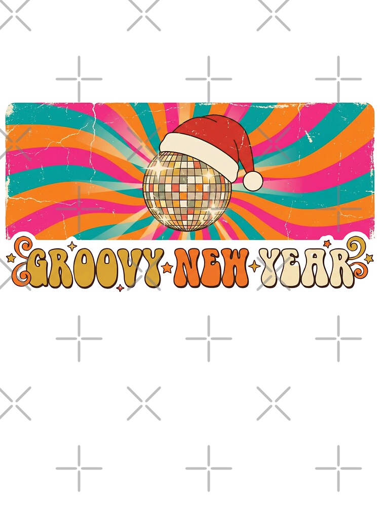 Groovy New Year Disco Ball Santa Hat Retro 70s by BKPrintDesing