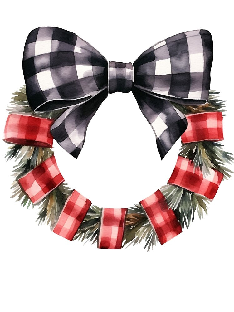 Christmas Plaid Wreath with a Bow by ReverseBleach