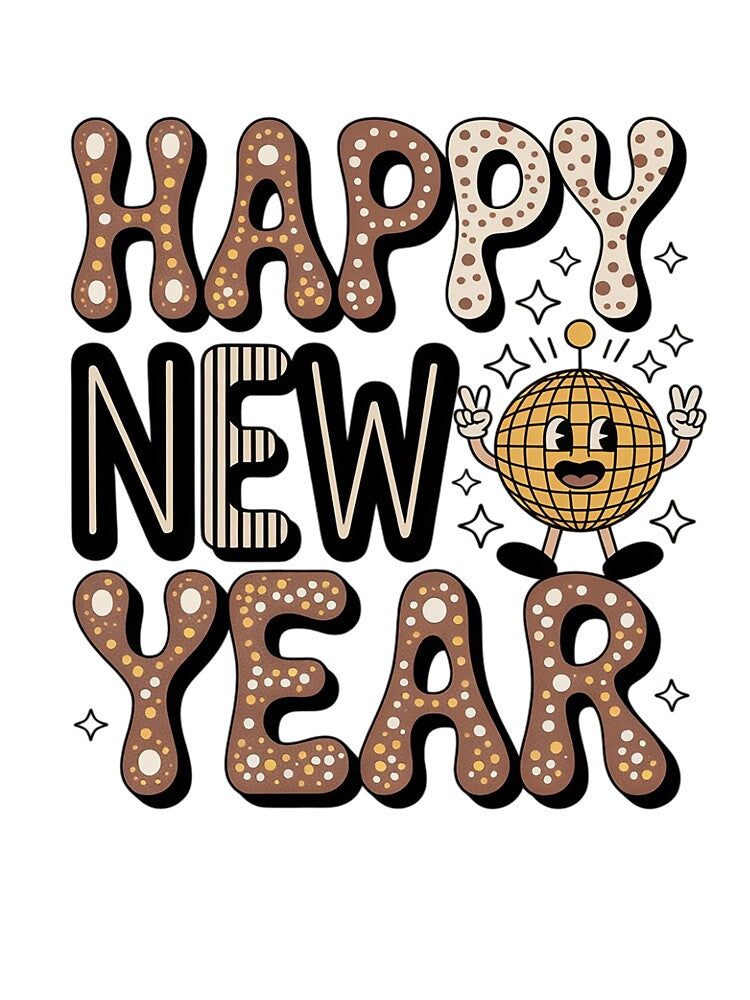 2025 New Year Gold & Pink Disco Ball by VladoZork