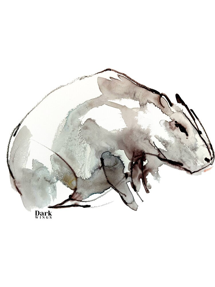 Pumpkin Sitting - Watercolor Style by DarkWingsWild