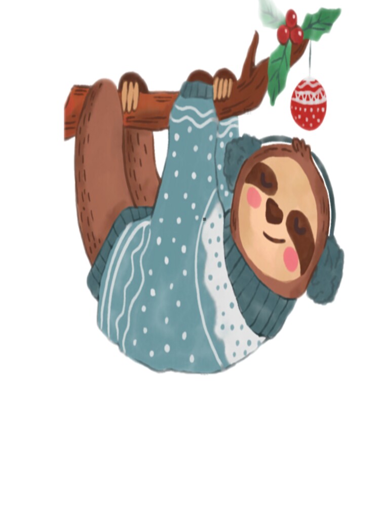 Cute Christmas Sloth by Julia McMullen