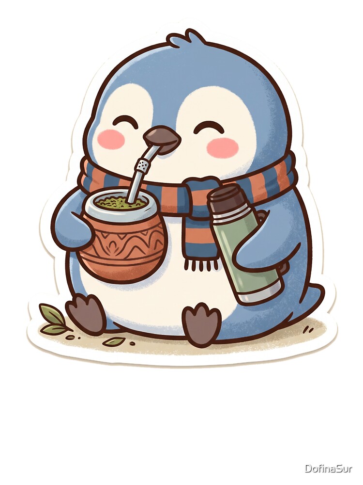 Penguin Mate Cute Kawaii Argentina Cozy by DofinaSur
