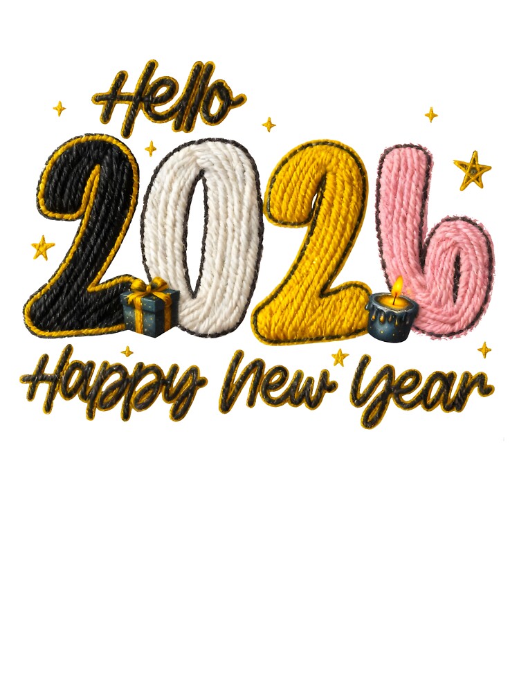 Faux Yarn Crochet Happy New Year 2026 by DusyaIlyinishna