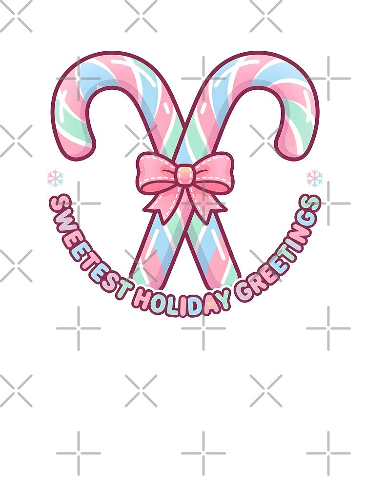 Kawaii Pastel Candy Canes Sweetest Holiday Greetings Art by BobaBunny76