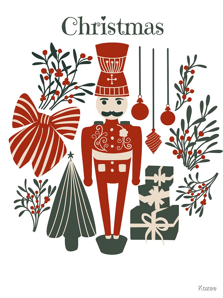 Vintage Nutcracker Christmas Illustration by Kozee