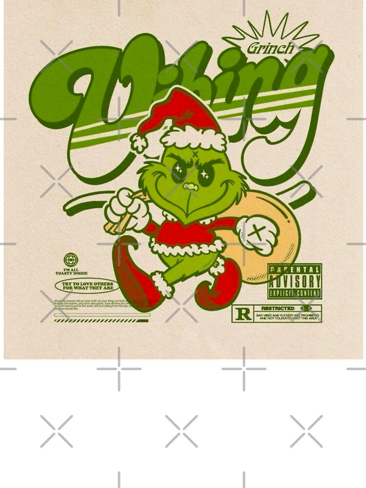 Mean Green Holiday Mischief – Retro Santa Grump by Adronia