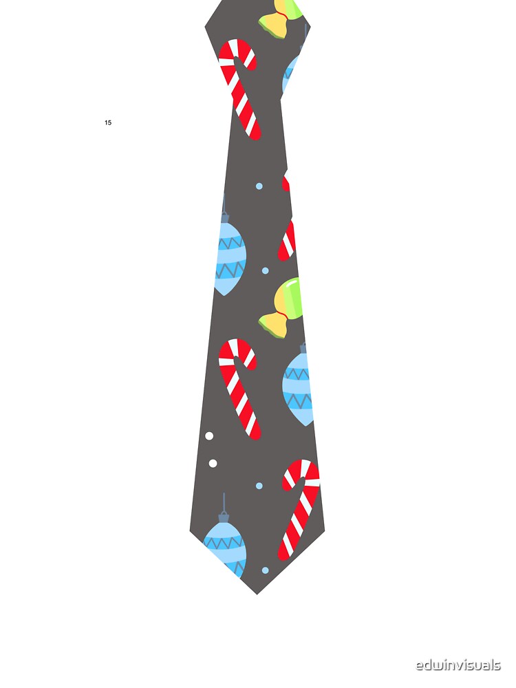 Gray Candy Cane Tie Print by edwinvisuals