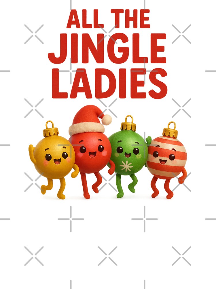 Cute Dancing Ornaments - All The Jingle Ladies | Kawaii Christmas Ornament Dance Art by Moons Studio