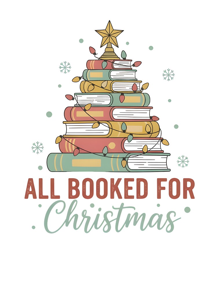 All Booked for Christmas Book Lovers Xmas Tree Lights by ArtTee-Folie0