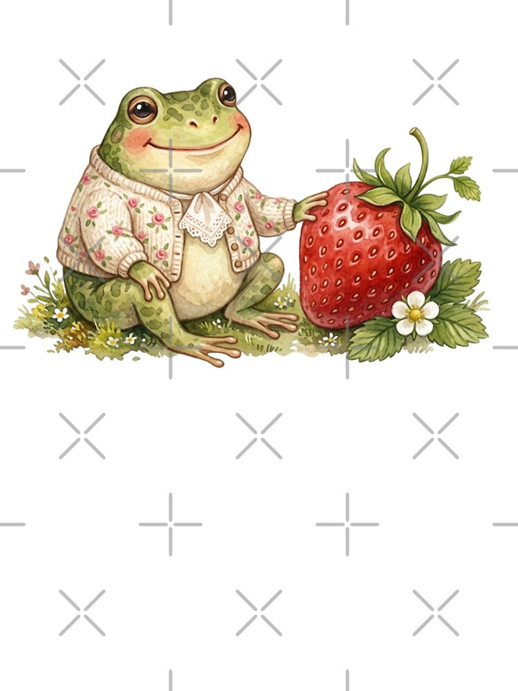 Whimsical Frog in Sweater  with Strawberry by SOUFIANE1991