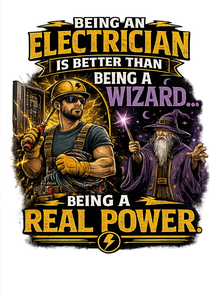 Being an Electrician Is Better Than Being a Wizard... We Use Real Power. by Merch-by-Lex