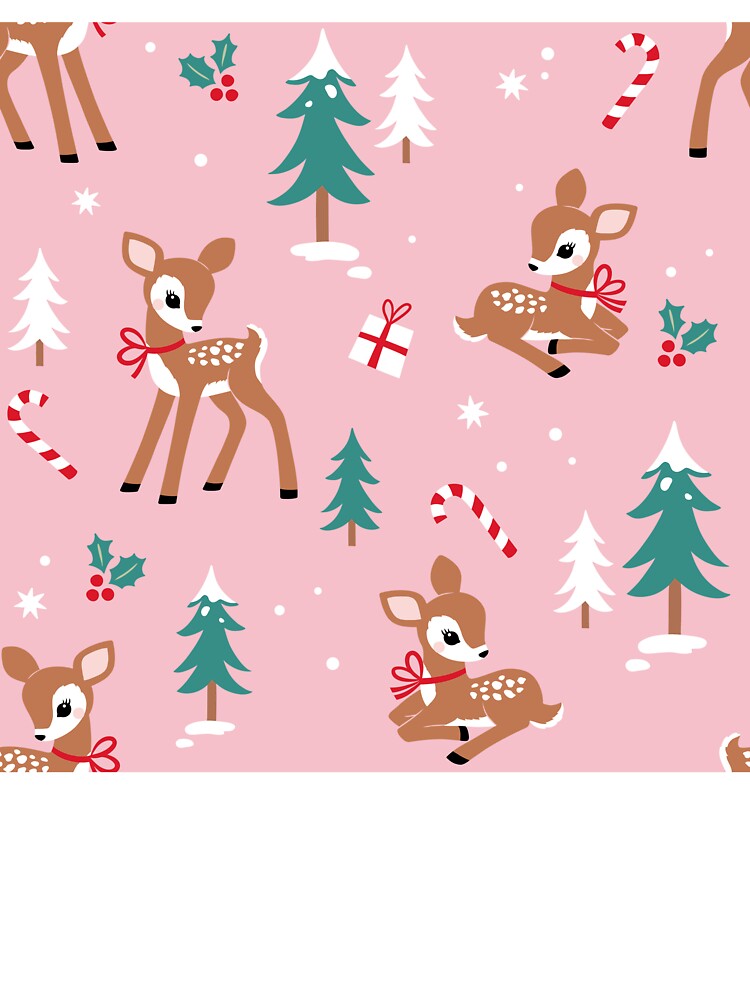 Pink Baby Reindeer Pattern, Fawn, Festive Holiday, Merry Christmas by newburyboutique