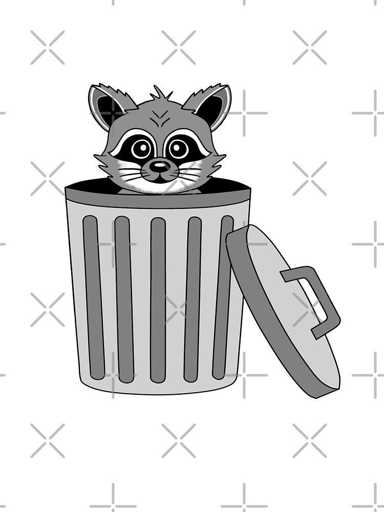 Cute Trash Raccoon by Sartoris Art