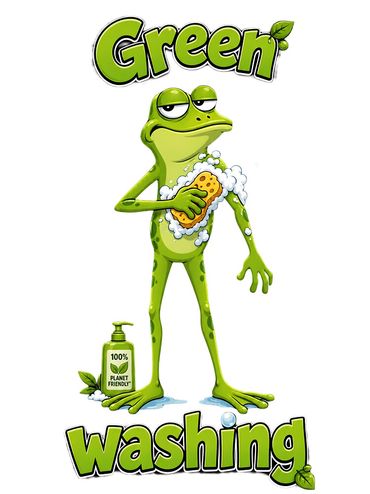 Green Washing – Eco Soap Frog Cartoon by Halbeskilo
