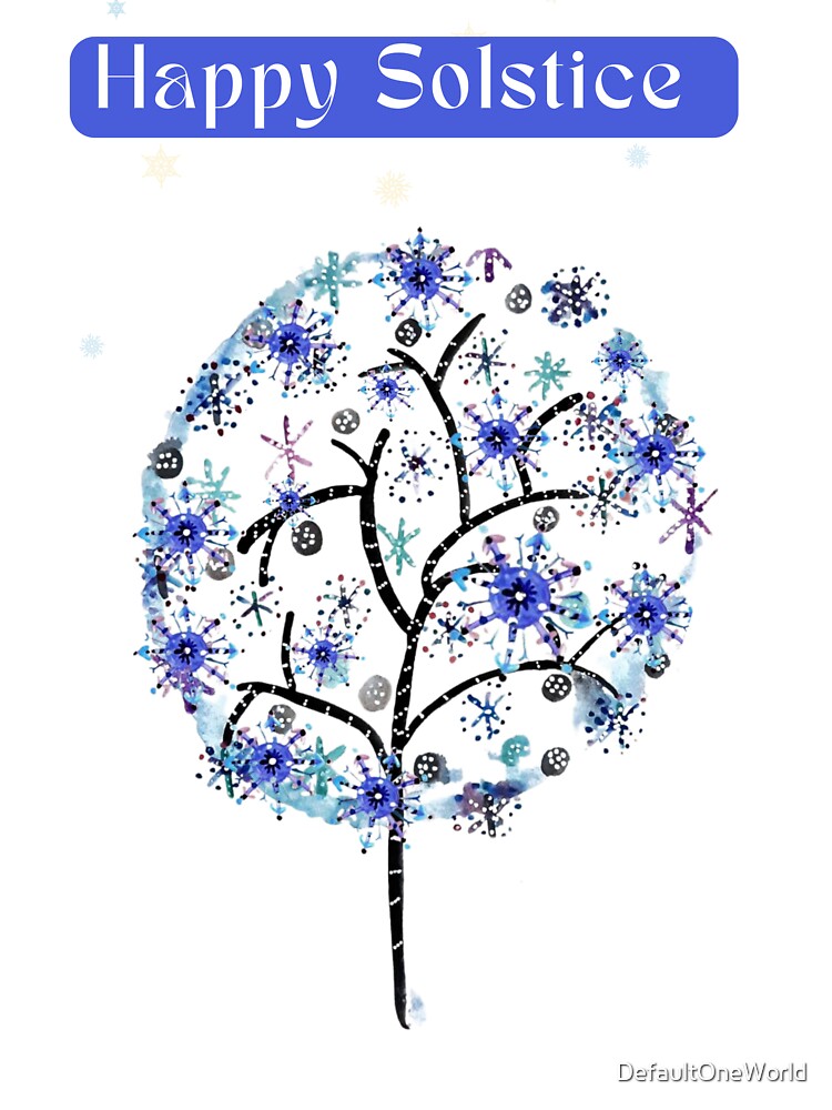 Happy Solstice with a Frosty Tree on a Carpet of Snow by DefaultOneWorld