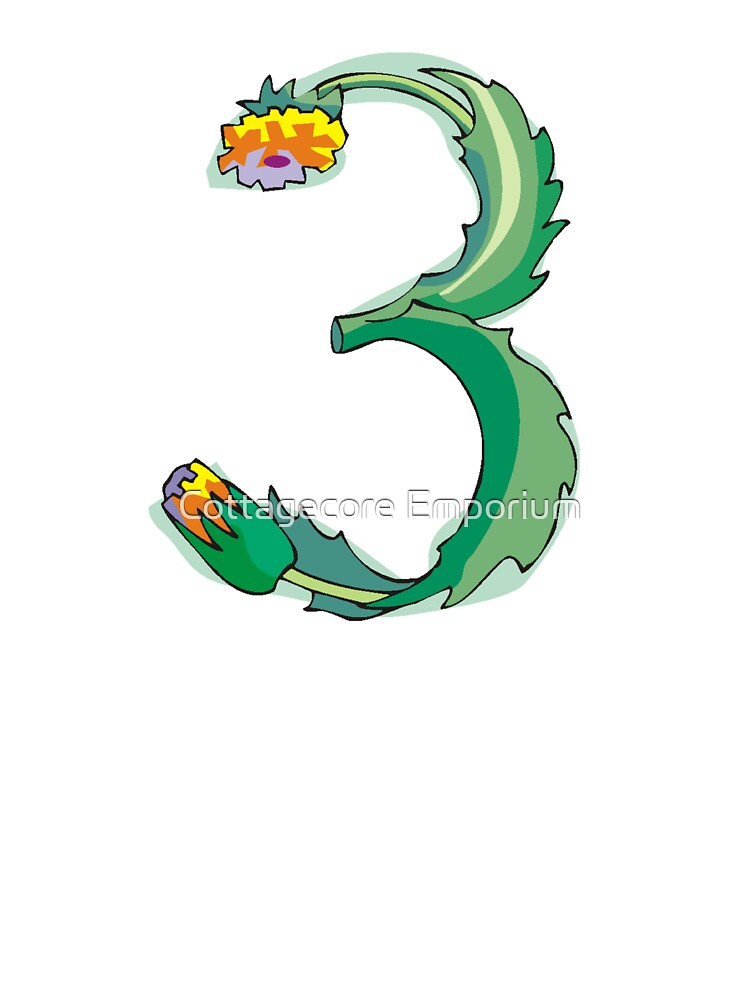 Cottagecore Numbers - Floral Three / 3 by Cottagecore Emporium