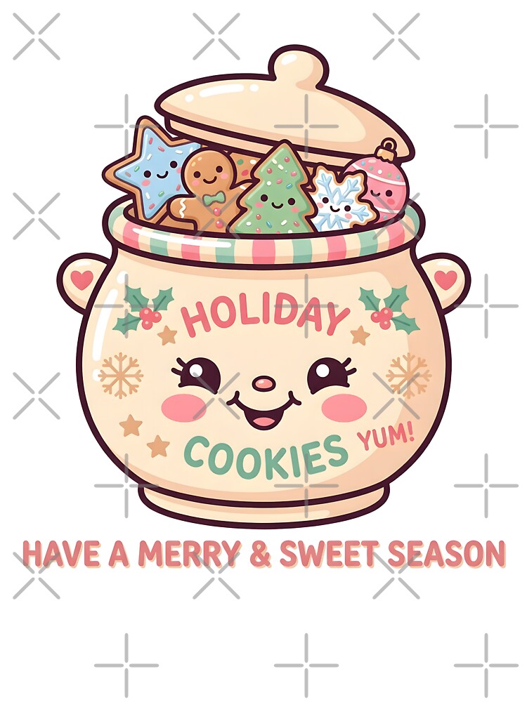 Kawaii Christmas Cookie Jar Have A Merry Sweet Season Art by BobaBunny76