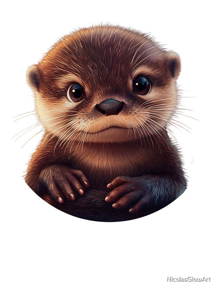 Adorable Otter Portrait by NicolasGlowArt