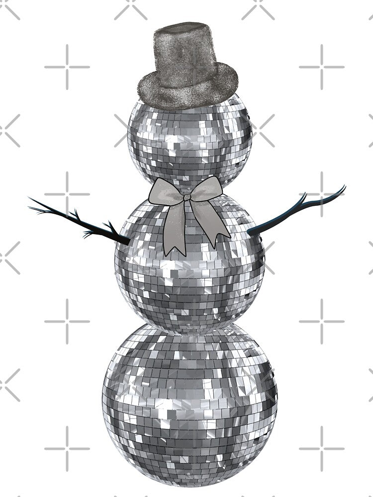 Disco Ball Snowman Edwardian Aesthetic New Year's Eve Ball Drop Holiday Christmas by H3designs