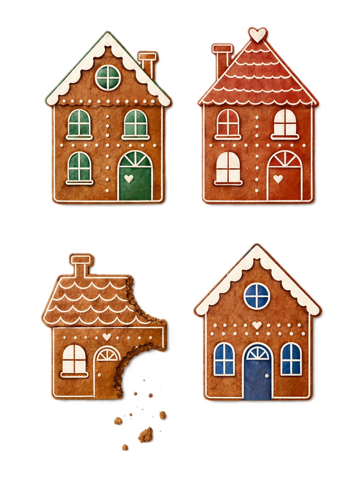 Gingerbread House Cookies by goold-fish