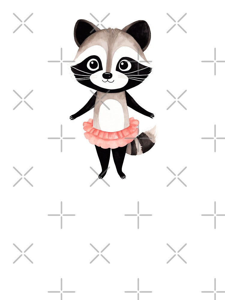 Adorable Watercolor Raccoon in Outfits by Victoria Riabov