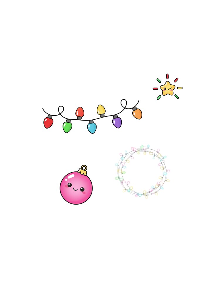 Kawaii Christmas Lights Cute Ornament Holiday Set by ArtByYunus