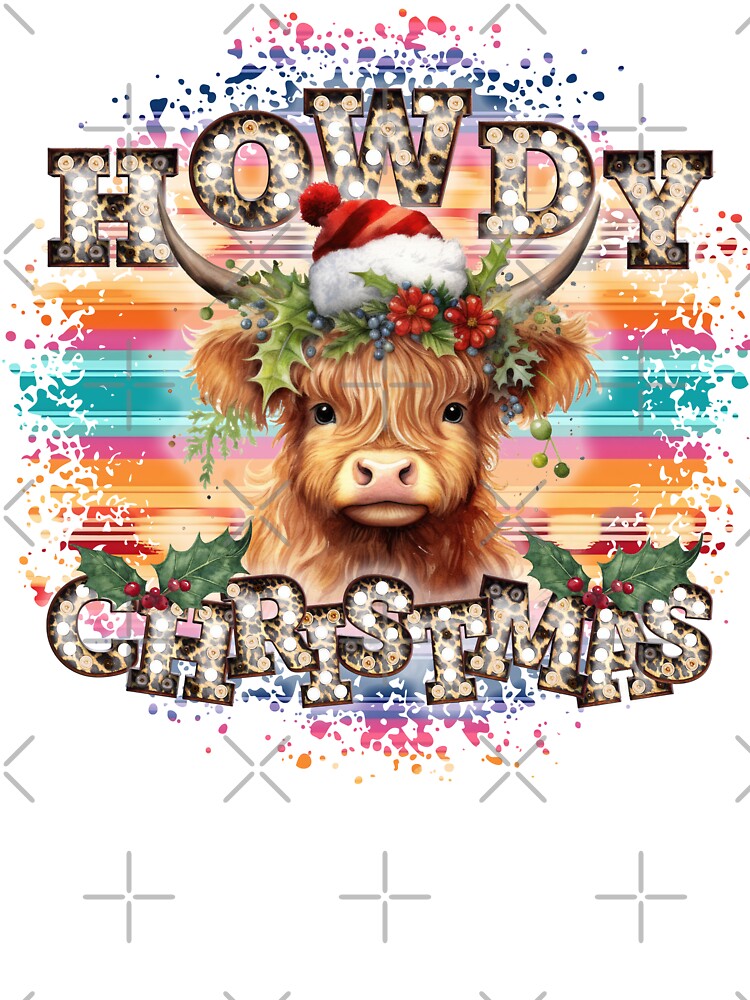 Howdy Christmas Serape Baby Highland Cow Country Girl Holiday by janellexyb