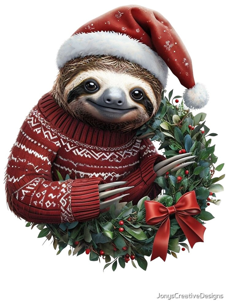 Festive Sloth by JonysCreativeDesigns