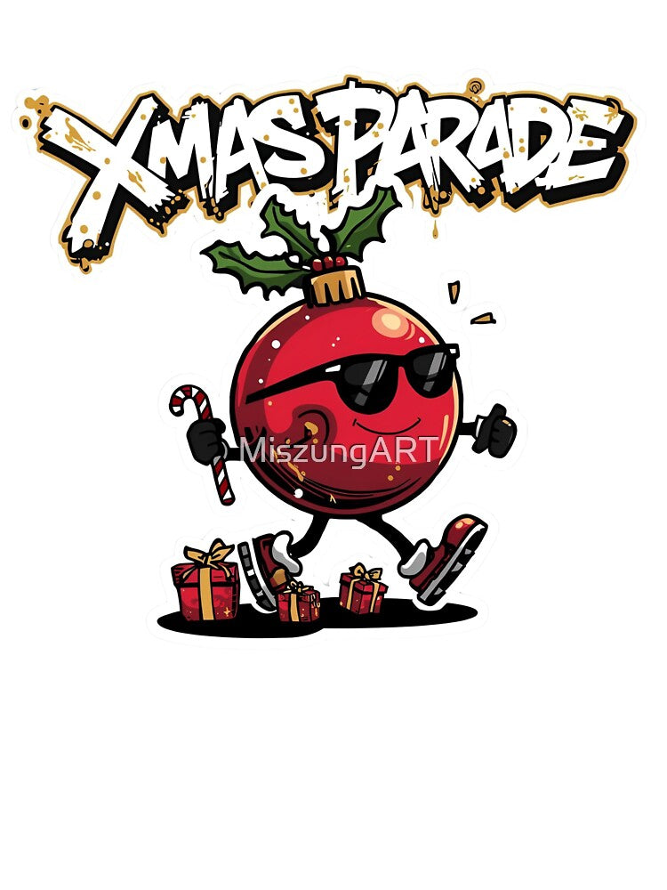 Xmas Parade Christmas Ornament – Fun Holiday Walk Art by MiszungART