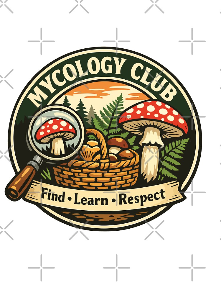 Mycology Club Sticker | Find Learn Respect | Mushroom Foraging Badge | Fungi Lover Gift by SimplePoDesign