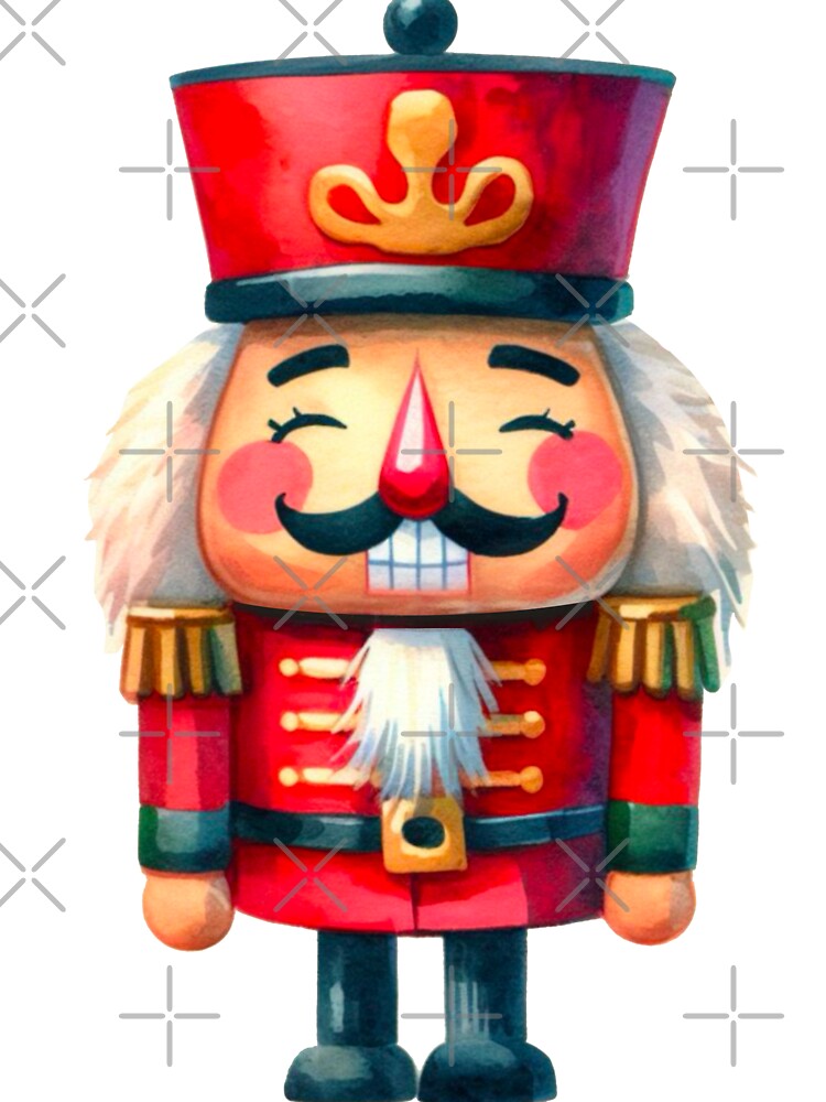 Happy Red Christmas Nutcracker - Watercolor Design by Star-Fragment
